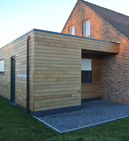 Extension en ossature bois + isolation toit plat